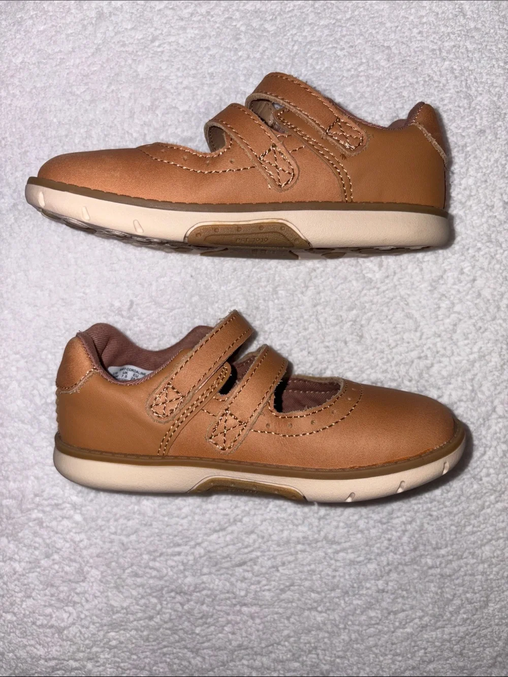 Stride rite Toddler Double-Strap Tan Leather Mary Jane coraline Shoes girls 8.5